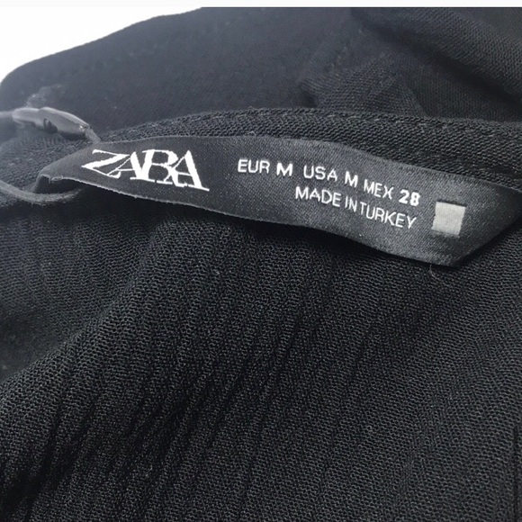 ZARA black ruffled zip front top size M - Picture 7 of 7
